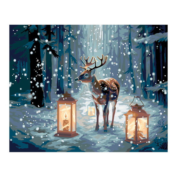 Картина по номерам ФРЕЯ 40*50см "В рождественском лесу" PNB/PL-266