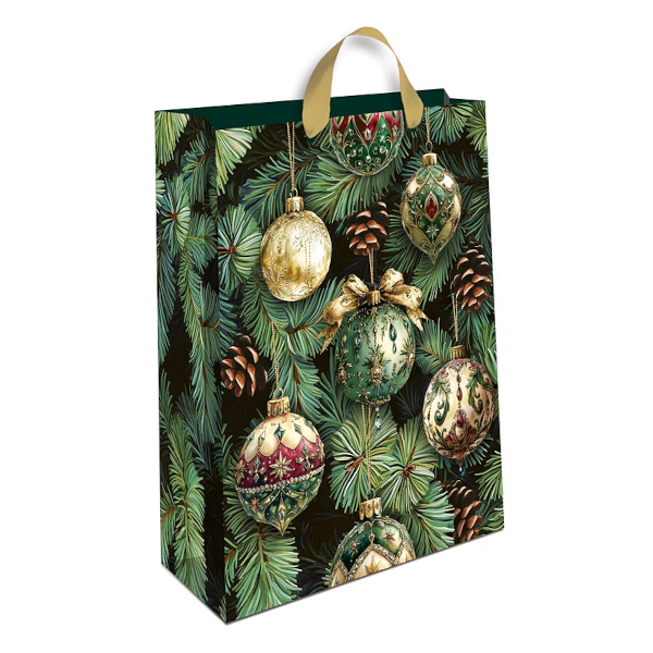 Пакет бумажный 14,5*11,5*6,5см "Шары и шишки" 1314.921 Арт Дизайн