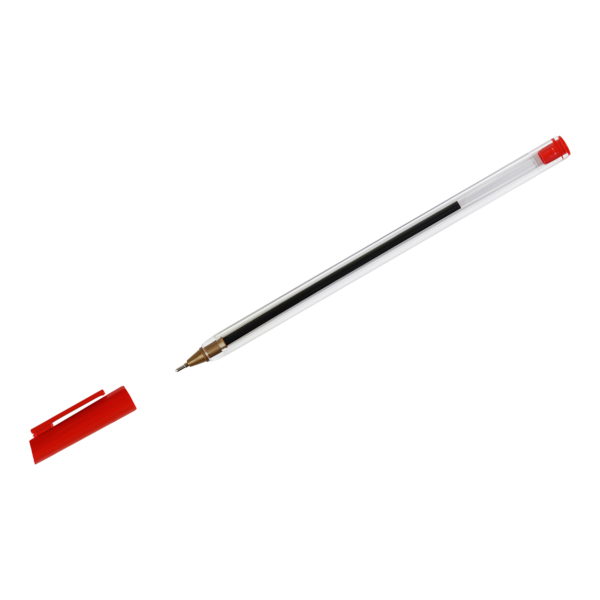 Ручка шар. масл. осн. 0,7мм, красный, игольч., прозрач. корп. "800" РШ-30360 СТАММ