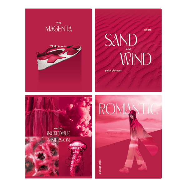 Тетрадь 48л А5 клетка "Viva magenta" картон, ассорти Т5ск48_лс 11867 BG