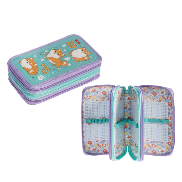 Пенал Hatber "Озорной хвостик" 3отд., с табл.умножения 19*11см, на молнии NPn_48109