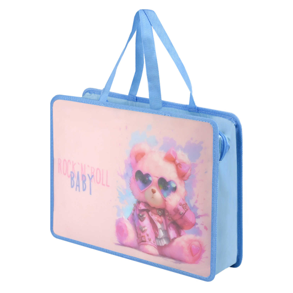 Папка с ручками А4 1отд., пластик, молния "Белая машина" 72352 Феникс+