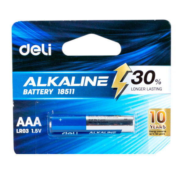 Батарейка Deli ААА (LR03) алкалиновая E18511 (1шт)