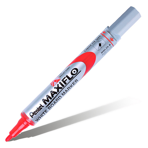 Маркер для доски 4мм, пулевид., красный, пластик. корп. "Maxiflo" MWL5S-B Pentel