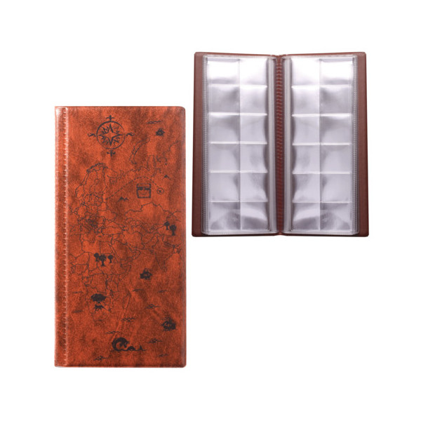 Альбом для монет 72 монеты, 105*223мм,ПВХ, коричневый 2858-104 ДПС