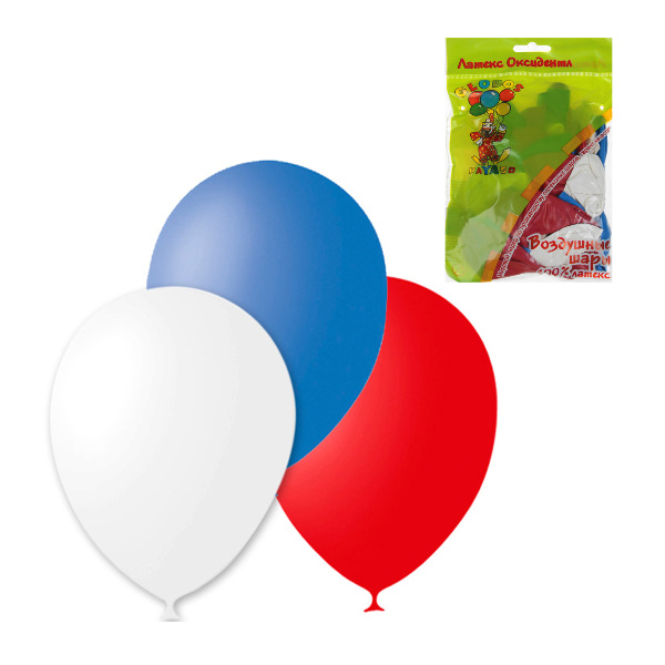Набор шаров "Триколор" d=30см ассорти, пастель (уп 30шт) Latex Occidental 2873256