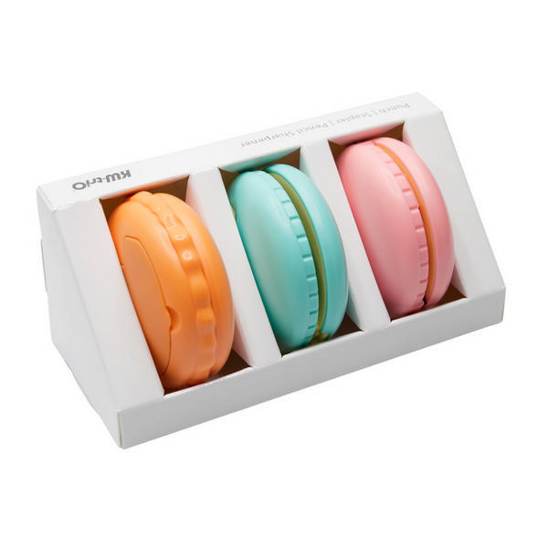 Офисный набор KW-TRIO "Macaron" 3 предм.(степлер № 10, дырокол, точилка) ассорти 6351