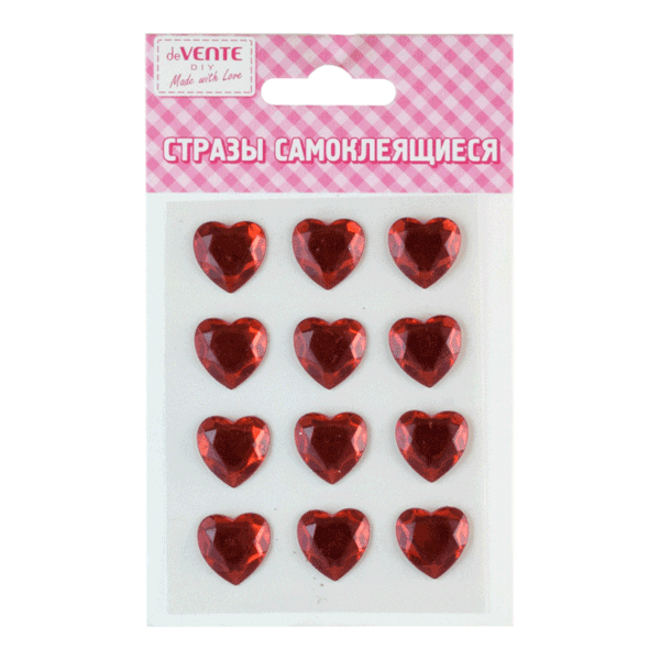 Стразы для декора самокл. "Heart" 8*10,5см, красный 8004049 deVENTE