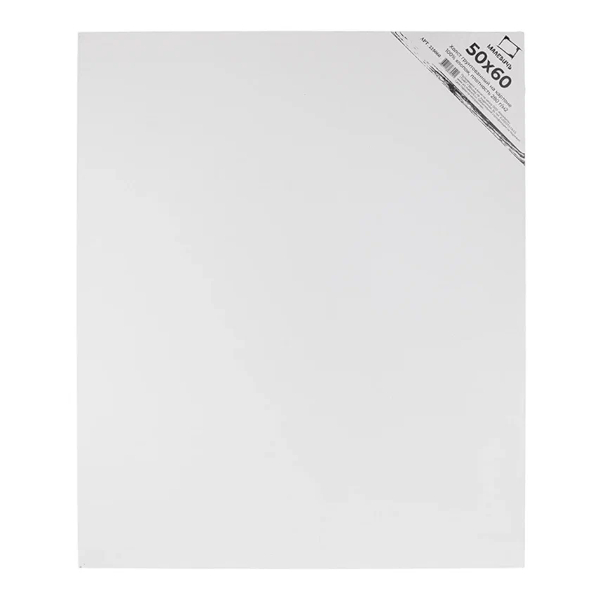 Холст грунтованный на картоне 50*60см, 280г/м2, мелкое зерно, хлопок 225060 Малевичъ