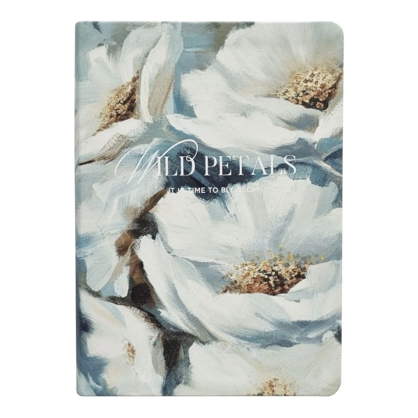 Ежедневник А5 2026 Infolio "Petals. Букет" интегр.обл., иск.кожа, сшивка, серый I1727/bouqet