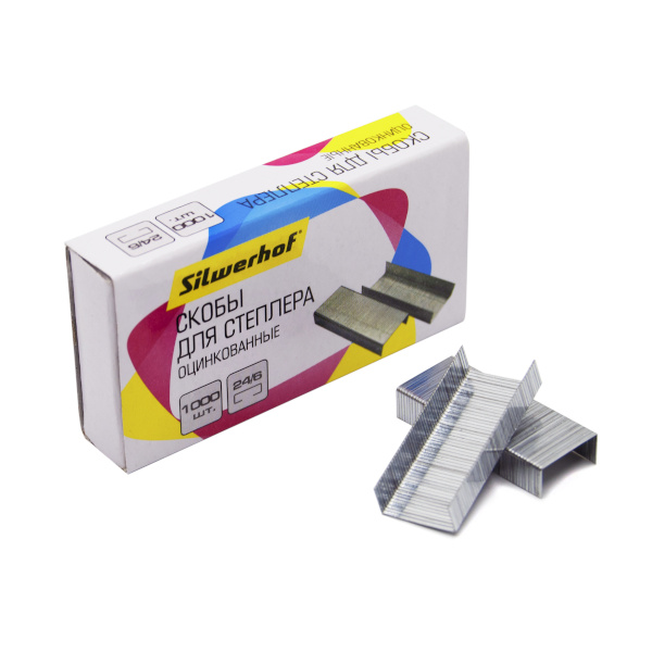 Скобы №24/6, 30л, оцинкованные (1уп*1000шт) 14-2211 Workmate