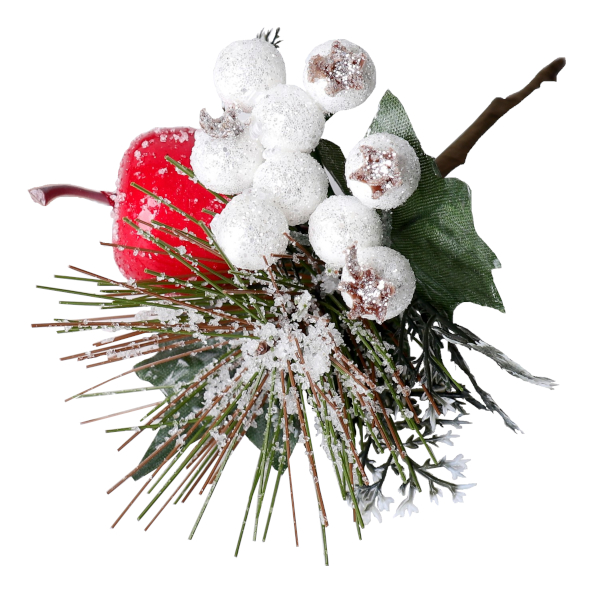 Декор "Еловая ветка. Очарование" хвоя, ягоды, 17см 4306261 Зимнее волшебство