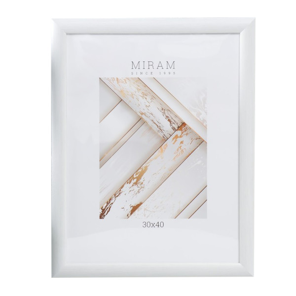 Фоторамка 30*40 пластик, багет 27мм, белый, вставка пластик 647261-15 МИРАМ