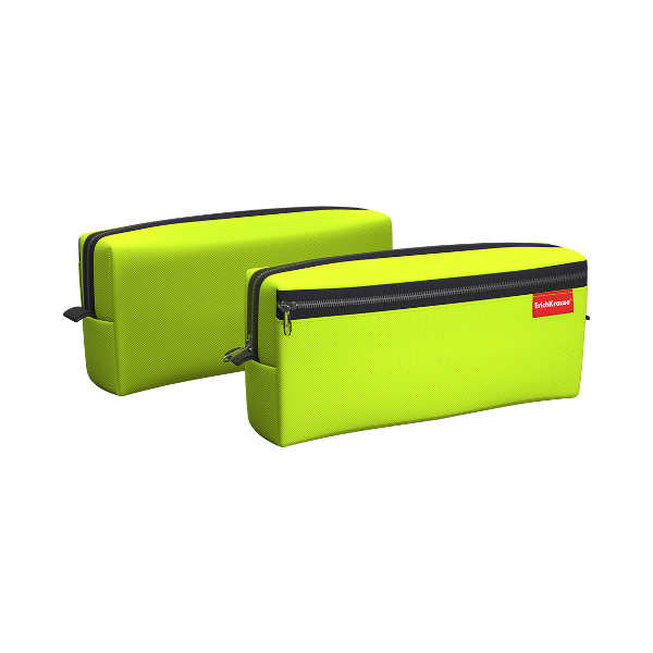 Пенал-косметичка 2 отд., 21*10*5см "Neon. Yellow" КВАДРО, без напол, полиэстер 49004 Erich Krause