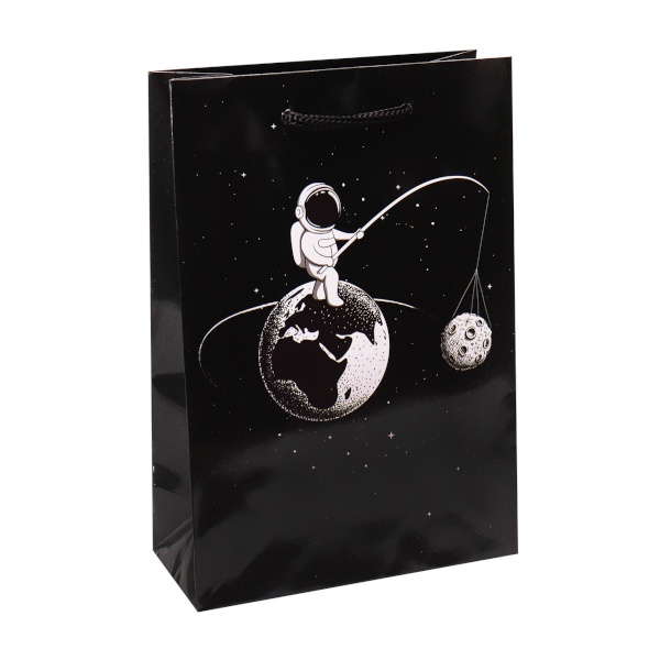 Пакет бумажный "Рыбалка на луне" глянц.лам 32,4x44,5х10,2 см (XL),ППК-6316
