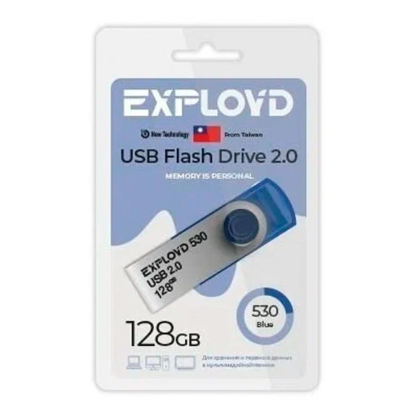 Память Flash Drive 128GB Exployd 530 синий