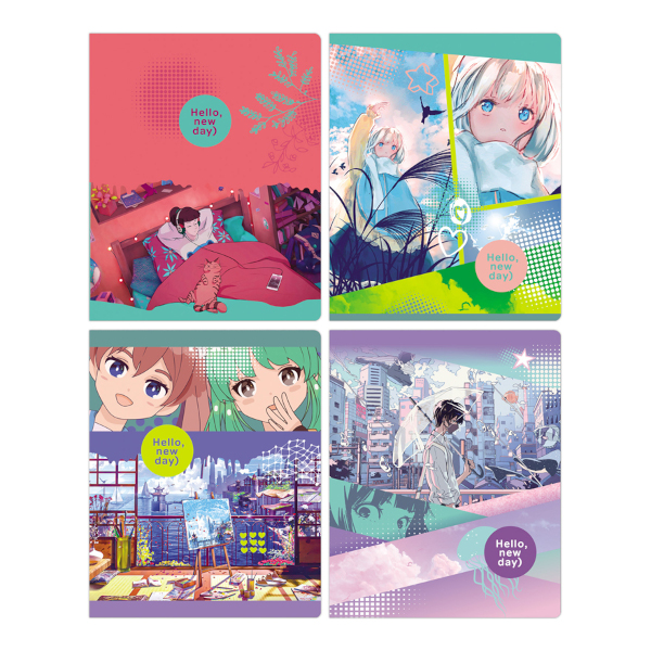 Тетрадь 40л А5 клетка "Hello, new day" картон, ассорти Т5ск40 11056 BG