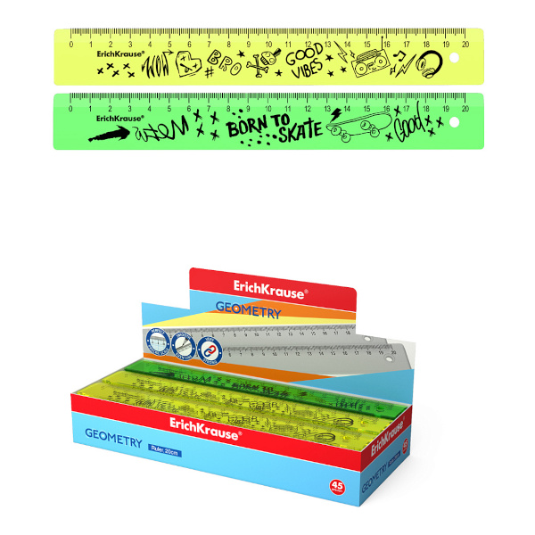 Линейка 20см, пластик, ассорти "Scooter Master" 57857 Erich Krause