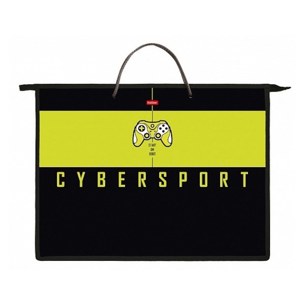 Папка с ручками А3 1отд., пластик, молния "Cyber sport" AMn_32101 Hatber