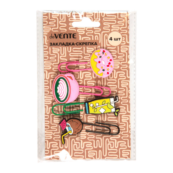 Набор закладок-скрепок для книг "Sweets" 60*30мм, 4шт 8065221 deVENTE