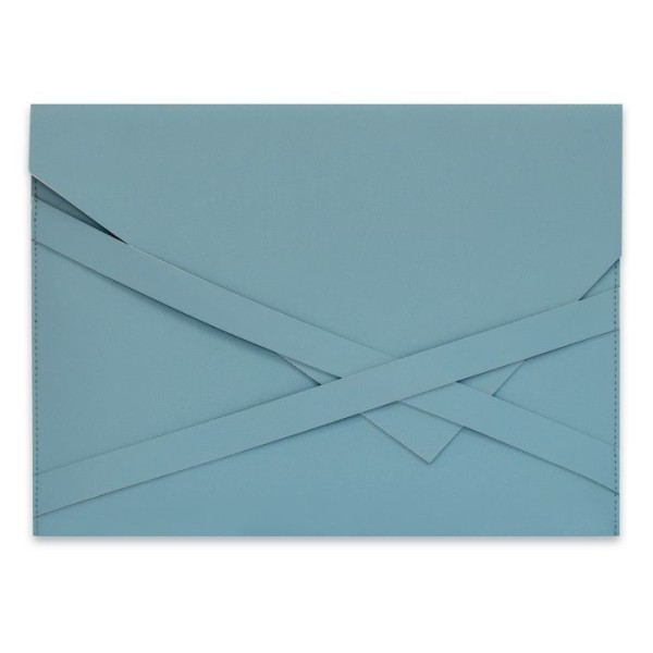 Папка Феникс+ "Наппа" А4+ искусств. кожа, голубая/серебрянная, 1отд., крестообразная застежка 47089