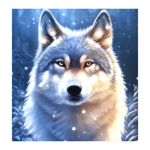 Алмазная мозаика Рыжий кот 22*32см "Величественный волк" НД-5862