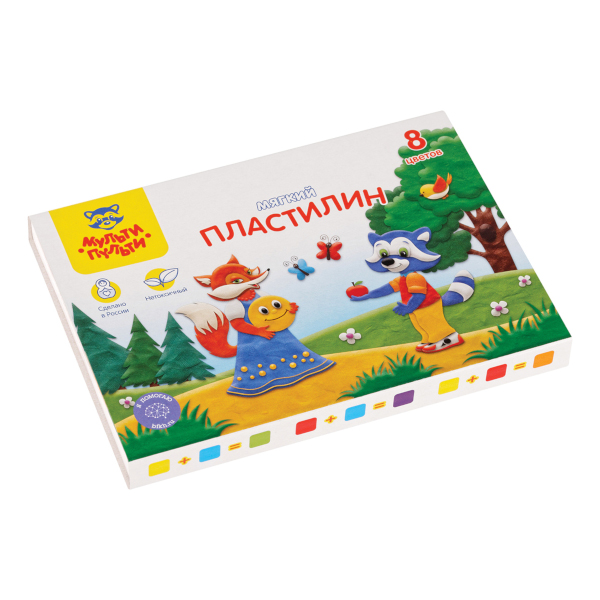 Пластилин Мульти-Пульти "Енот в сказке" 8цв, 96г, карт.уп., со стеком МП_41708