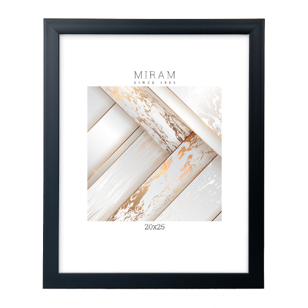 Фоторамка 20*25, пластик, багет 18мм, черный, вставка пластик 641877-7 МИРАМ