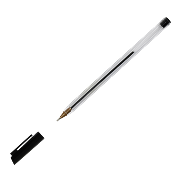 Ручка шар. масл. осн. 0,7мм, черный, игольч., прозрач. корп. "800" РШ-30356 Стамм