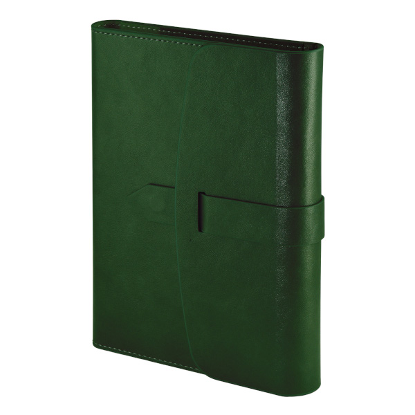 Ежедневник А5 не дат Bruno Visconti "Senate" тв.обл., иск.кожа, т.-зеленый, магнит. клапан 3-213/07