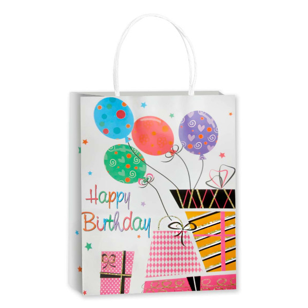 Пакет бумажный 33*25,5*12,5см "Happy Birthday. Дизайн 2" крафт 503363 Дон Баллон