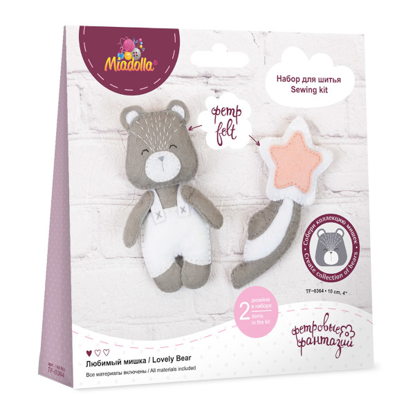 Набор для изготовления игрушки Miadolla "Любимый мишка" 10см TF-0364