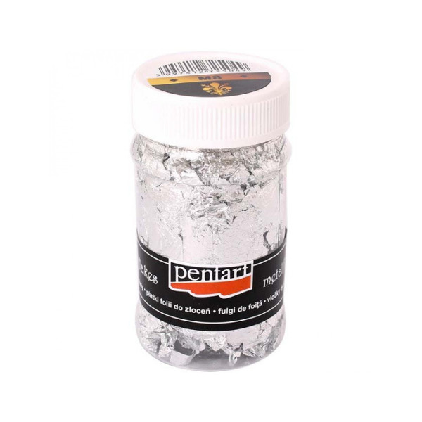 Поталь в хлопьях серебро, 100 мл, Pentart, ассорти М8