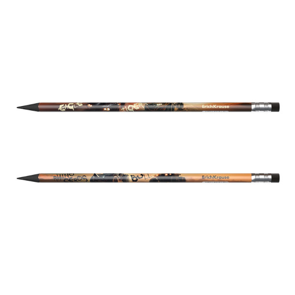 Карандаш ч/гр HB, пластик, 3-гран., ластик, ассорти "Road Beast" 62770 Erich Krause