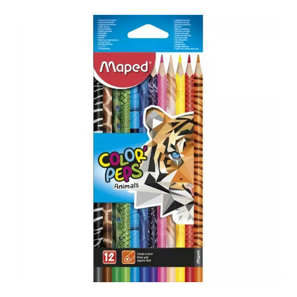 Карандаши 12цв, дерево, 3-гран. "Color Peps Animals" карт.уп. 832212 Maped