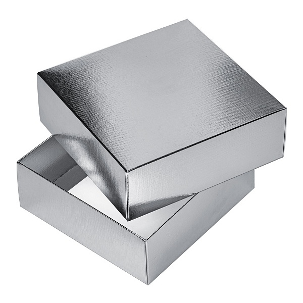 Коробка подарочная складная "Metallic" серебро 18*18*6,5см Ккс_03426 Hatber