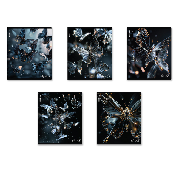 Тетрадь 48л А5+ клетка "Glass Butterflies" картон, ассорти 63315 Erich Krause