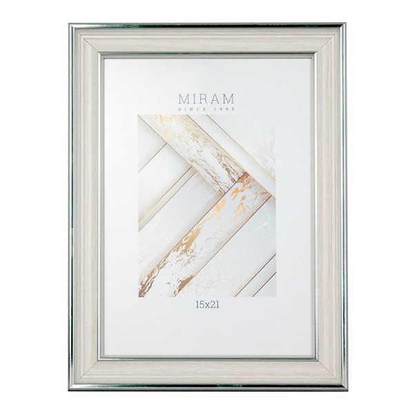 Фоторамка 15*21 пластик, багет 25мм, светлое дерево, вставка пластик, ножка 642468-6 МИРАМ