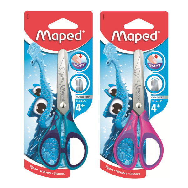 Ножницы 13см Maped "Essentials Soft" прорез., ассорти 464410