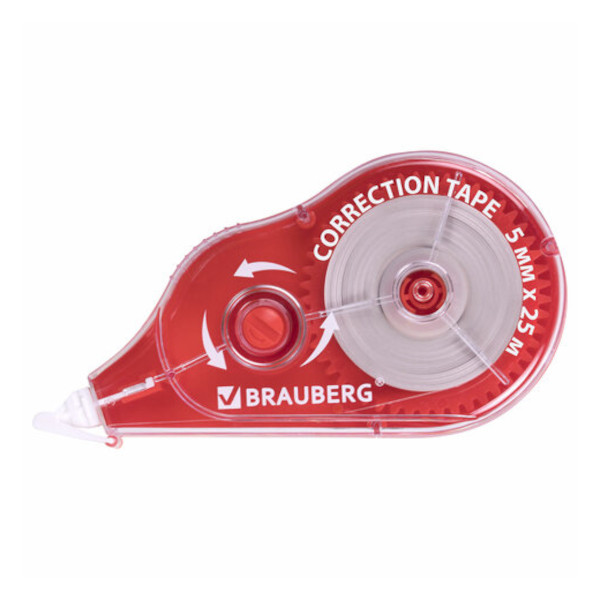 Корректор ленточный 5мм*25м "Maxi Plus" красный 272501 Brauberg