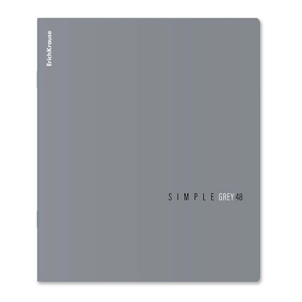 Тетрадь 48л А5+ клетка "Simple Color" картон, серый 63321 Erich Krause