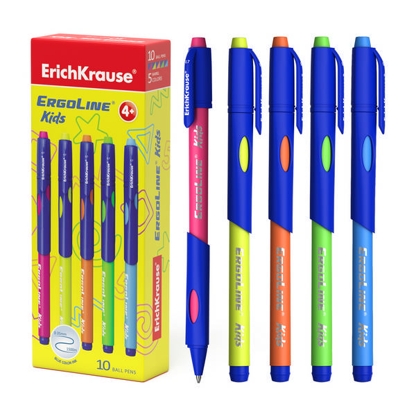 Ручка шар. масл.осн. 0,5мм, синий, ассорти корп. "ErgoLine Kids Неон" 41539 Erich Krause