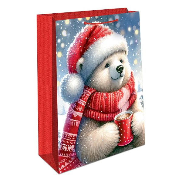 Пакет бумажный 22,3*18*10см "Мишка в шапке" 0192.552 Арт Дизайн