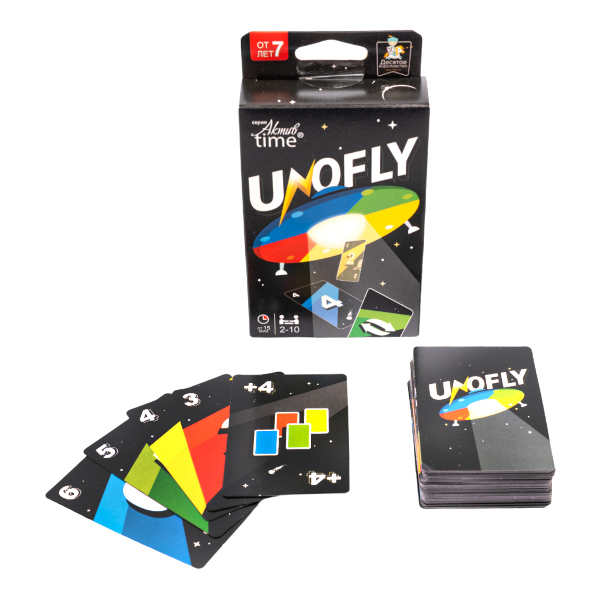 Игра карточная "Актив time. UnoFly" 124карты, карт.уп. 05193 Десятое королевство