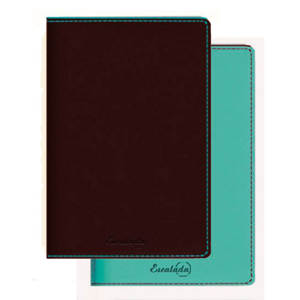 Записная книга А5 160л "Копибук 2в1" клетка/линейка, сшивка, интегр.обл., корич/бирюз 39445 Escalad