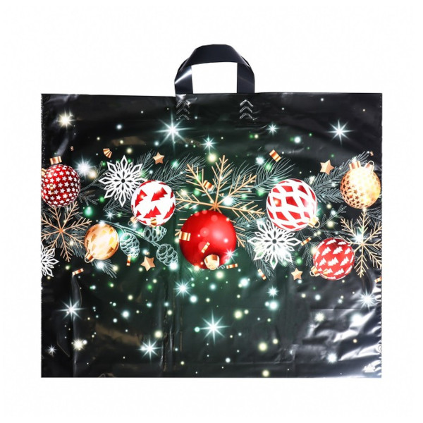 Пакет полиэтиленовый 50*60см "Новогоднее мерцание" 60мкм, с петлевой ручкой н00225520