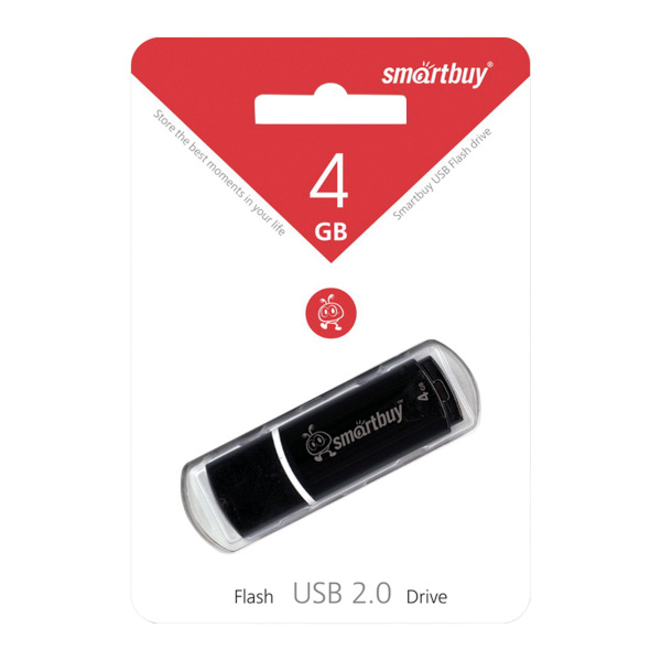 Память Flash Drive 4Gb USB 2.0. SmartBuy Crown черный