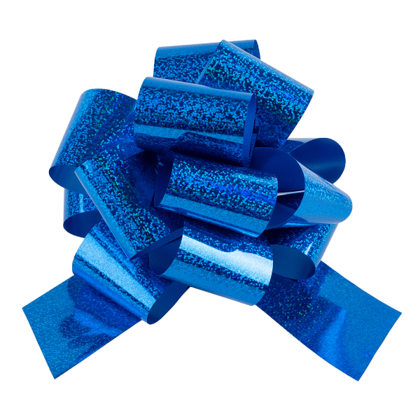 Бант для подарочной упаковки "Шар" 21см, голограф. синий (1шт) 6231056 Дон Баллон