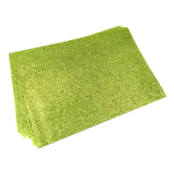 Пористая резина (фоамиран) 20*30см "Глиттер. Зелёный" 2мм LP0225 Лимпопо 1лист