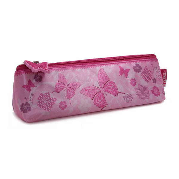 Пенал Феникс+ "Розовые бабочки" 1 отд., б/напол., 5,5*20,5см, на молнии, розовый. 39364